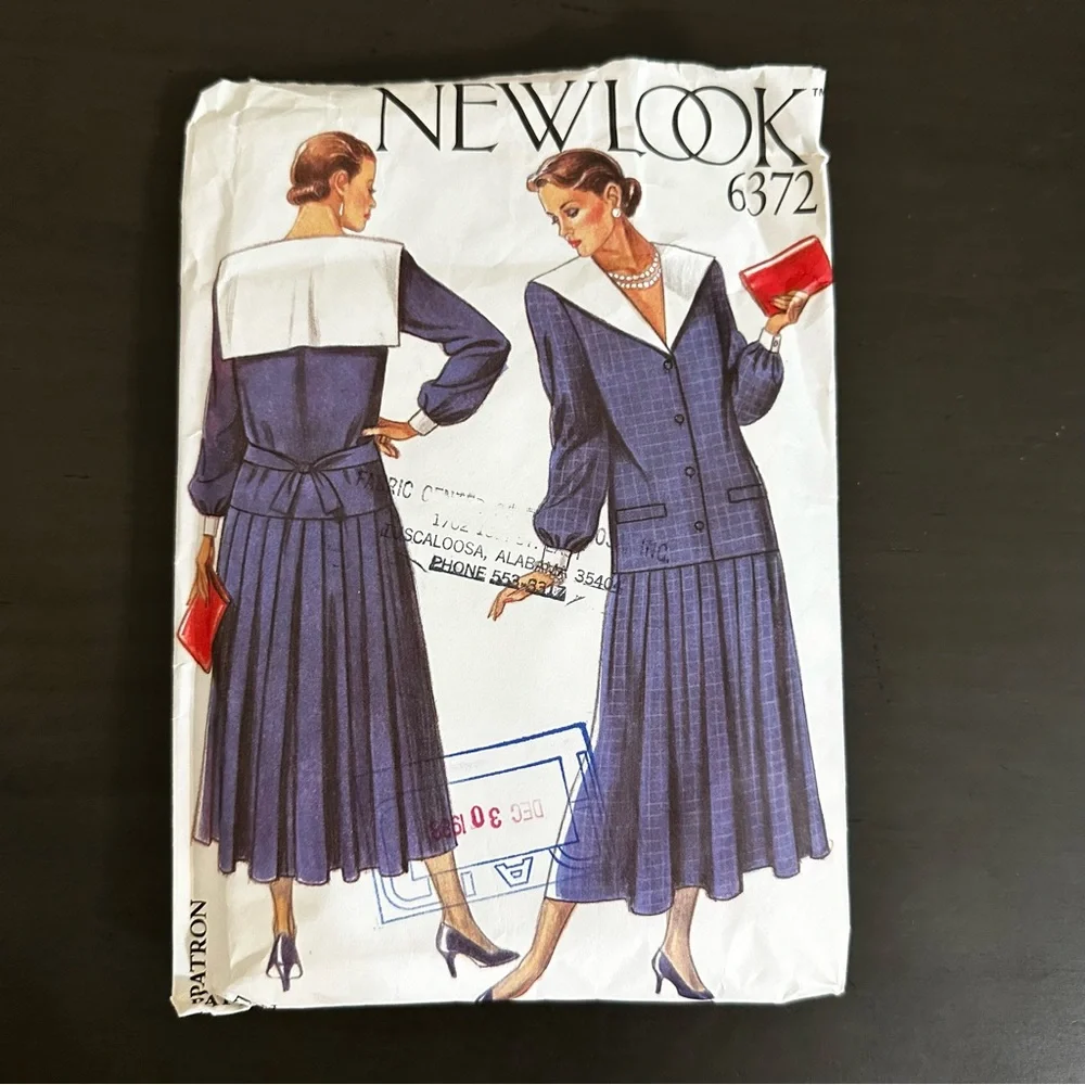 Vintage Sewing Pattern New Look Skirt Top Dress Size 8-18 1980s 80s